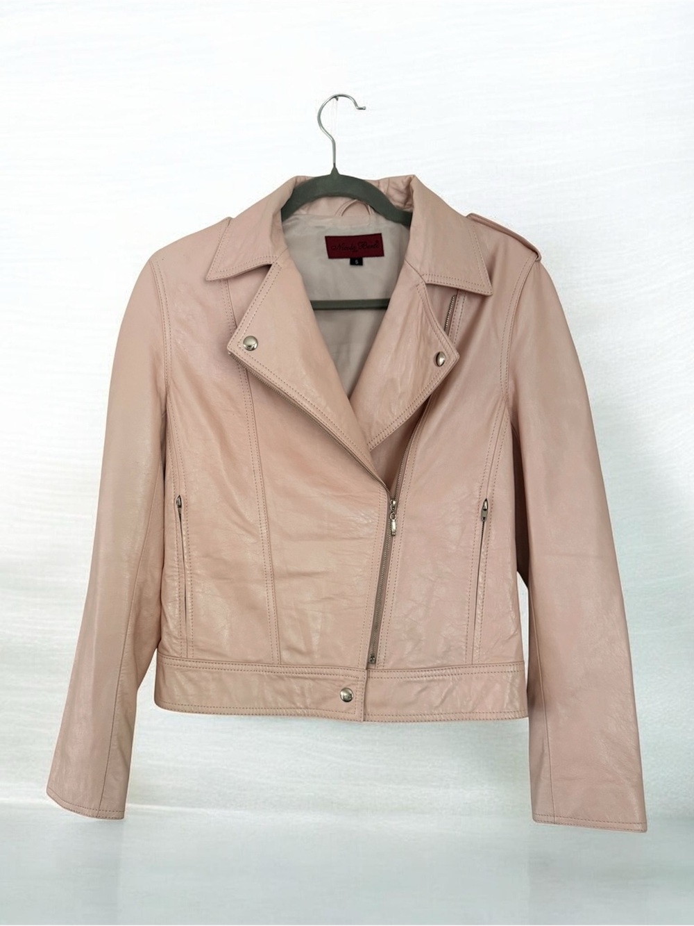 Vintage Italian Leather Moto Jacket Y2K Streetwear Euro Chic Size S